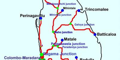 Τα τρένα στη Σρι Λάνκα εμφάνιση χάρτη