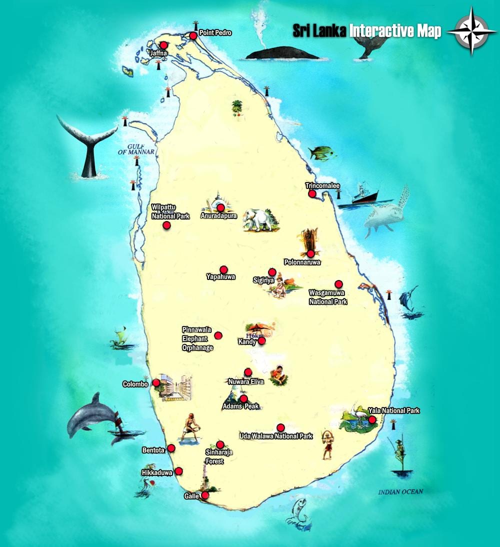 χάρτης της Σρι Λάνκα, jaffna