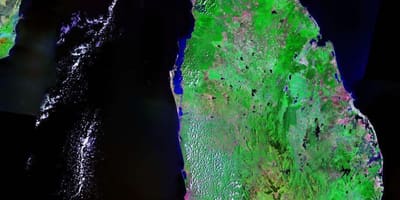 Ζωντανή δορυφορική χάρτης της Σρι Λάνκα