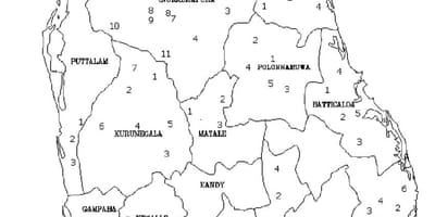Χάρτης της Σρι Λάνκα χάρτης μαύρο και άσπρο