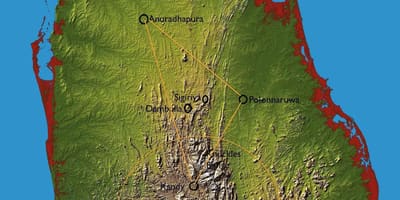 Χάρτης της hill country Σρι Λάνκα