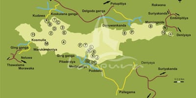 Χάρτης της sinharaja Σρι Λάνκα